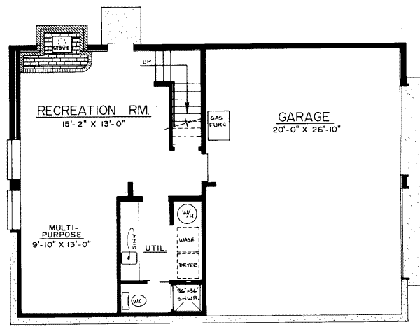 Traditional Floor Plan - Lower Floor Plan #303-116