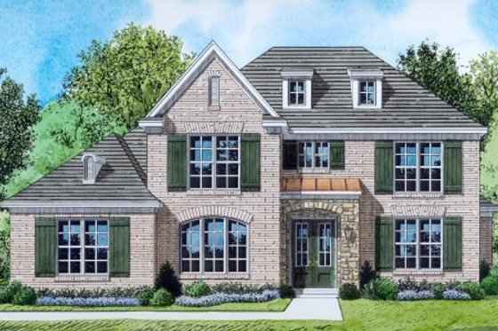 Exterior - Front Elevation for Traditional House Plan #424-358 - 4 bed, 4 bath