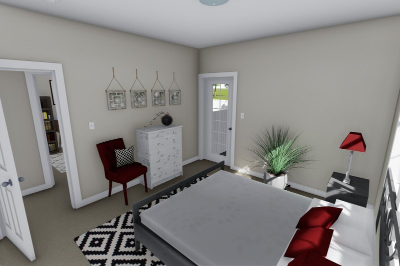 Architectural House Design - Interior - Master Bedroom 1 for Ranch House Plan #1060-28 - 2 bed, 2 bath