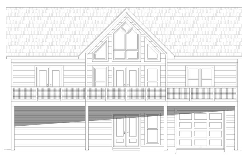 House Blueprint - Exterior - Rear Elevation 2 for Traditional House Plan #932-470 - 3 bed, 2 bath