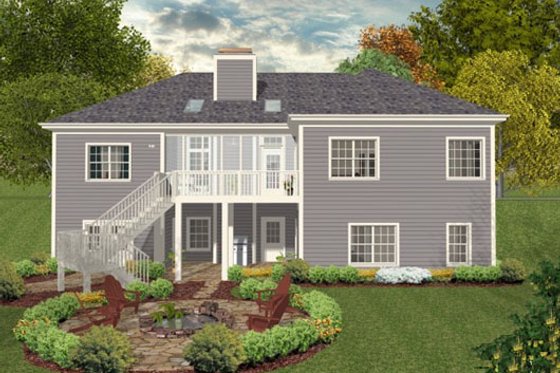 Exterior - Rear Elevation for Colonial House Plan #56-590 - 3 bed, 2.5 bath