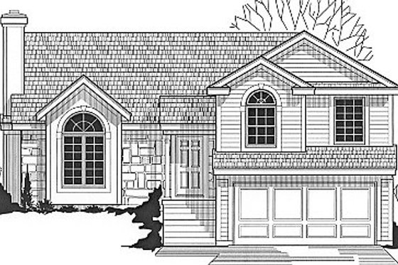 Exterior - Front Elevation for Traditional House Plan #67-658 - 3 bed, 2 bath