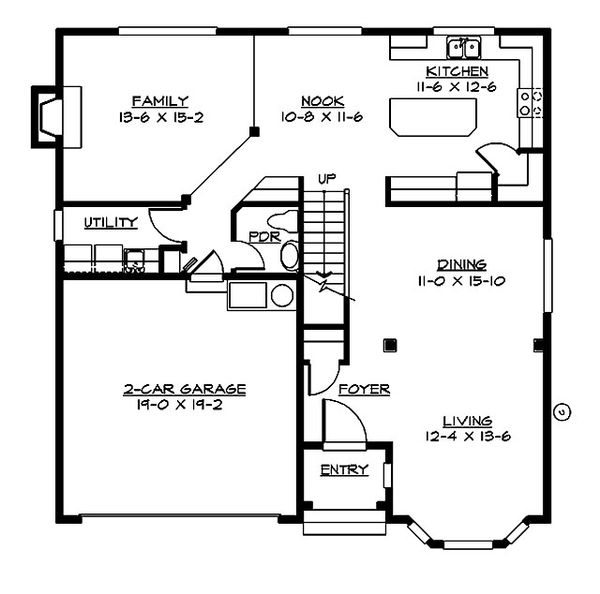 Craftsman Floor Plan - Main Floor Plan #132-210