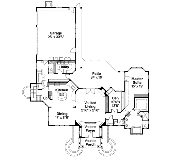 House Plan Design - Ranch Floor Plan - Main Floor Plan #124-521