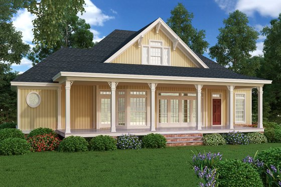 Cottage design, beach style, rear elevation