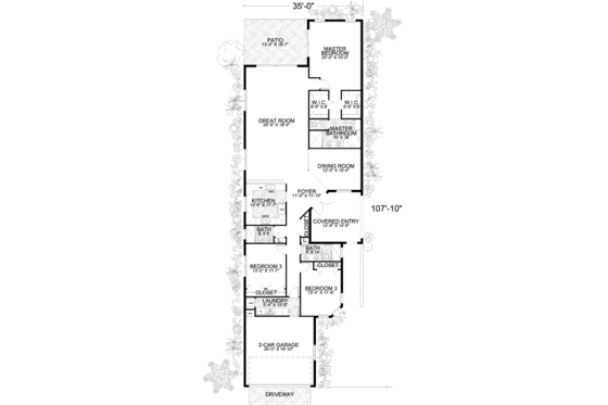 Floor Plan - Main Floor for Mediterranean House Plan #420-270 - 3 bed, 3 bath