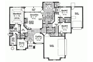 Floor Plan - Main Floor for European House Plan #310-991 - 3 bed, 2.5 bath