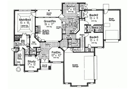 Floor Plan - Main Floor for European House Plan #310-991 - 3 bed, 2.5 bath