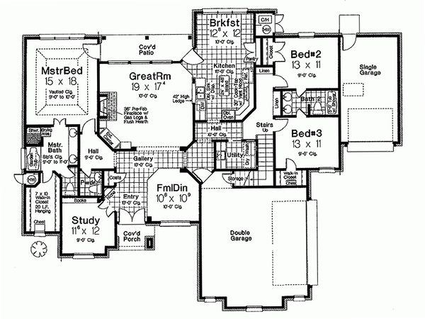 Architectural House Design - European Floor Plan - Main Floor Plan #310-991