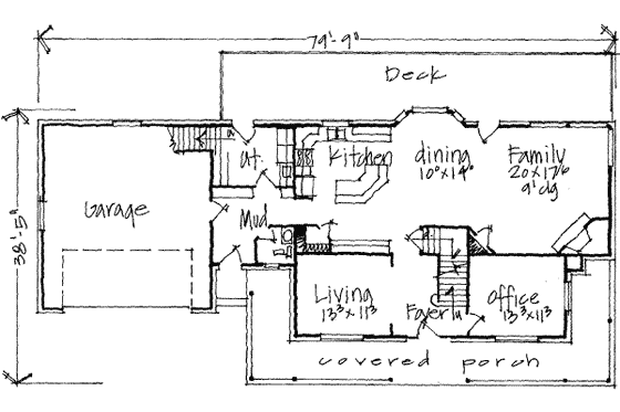 Floor Plan - Main Floor for Country House Plan #308-152 - 4 bed, 2.5 bath