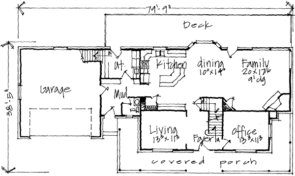 Floor Plan - Main Floor for Country House Plan #308-152 - 4 bed, 2.5 bath