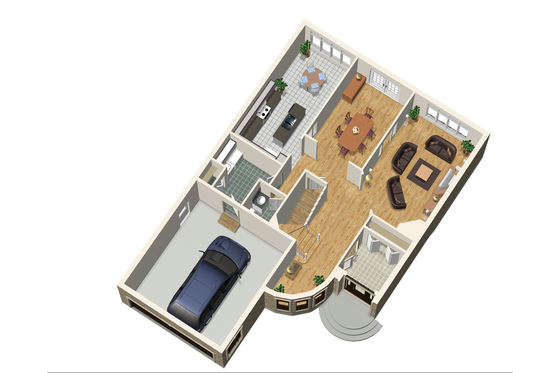 Floor Plan - Main Floor 1 for European House Plan #25-4477 - 4 bed, 2 bath