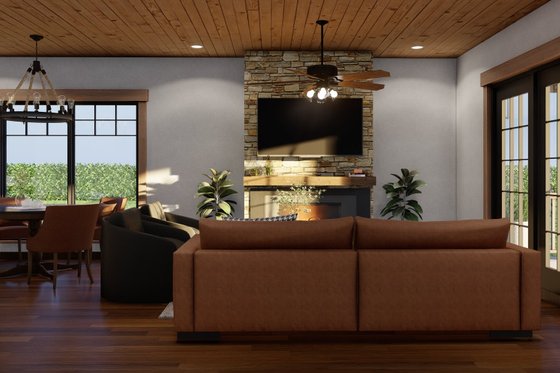 Interior - Family Room for Craftsman House Plan #17-2221 - 3 bed, 2.5 bath