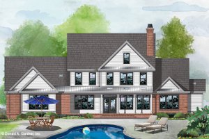 Exterior - Rear Elevation 1 for Farmhouse House Plan #929-1113 - 5 bed, 4.5 bath