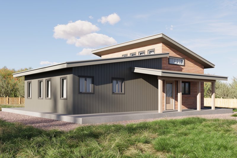 Architectural House Design - Exterior - Front Elevation 3 for Modern House Plan #1106-175 - 2 bed, 1 bath