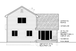 Exterior - Rear Elevation for Craftsman House Plan #112-192 - 3 bed, 2.5 bath