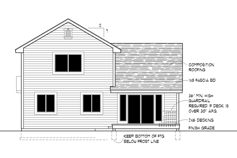 Dream House Plan - Exterior - Rear Elevation for Craftsman House Plan #112-192 - 3 bed, 2.5 bath