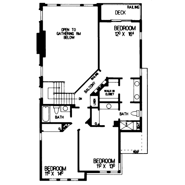 Architectural House Design - Cottage Floor Plan - Upper Floor Plan #72-142