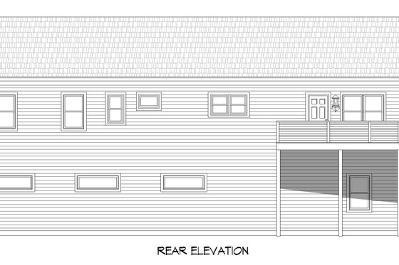 Exterior - Rear Elevation for Traditional House Plan #932-417 - 2 bed, 2.5 bath