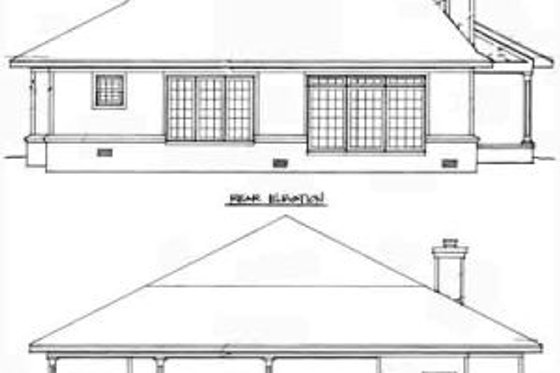 Exterior - Rear Elevation for Southern House Plan #81-274 - 3 bed, 2 bath