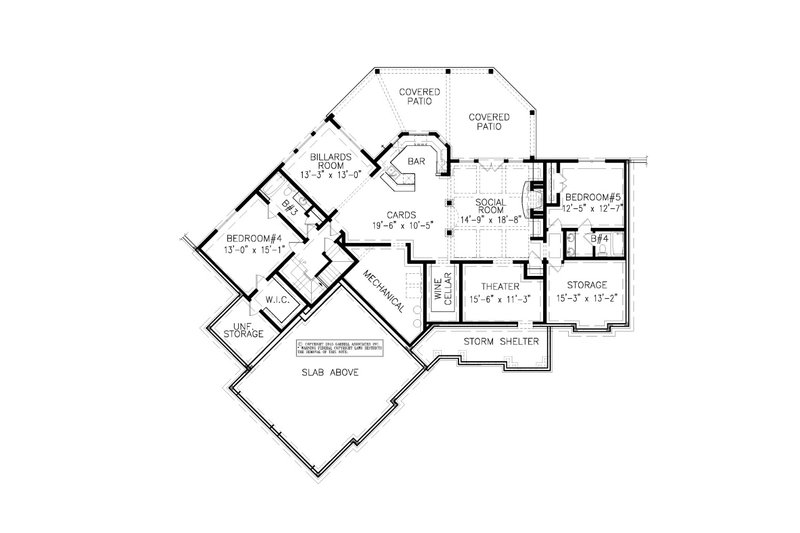 House Plan Design - Floor Plan - Lower Floor for Craftsman House Plan #54-497 - 3 bed, 2.5 bath