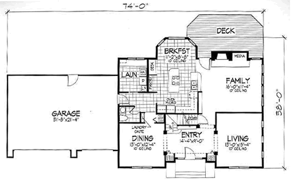 European Floor Plan - Main Floor Plan #50-201