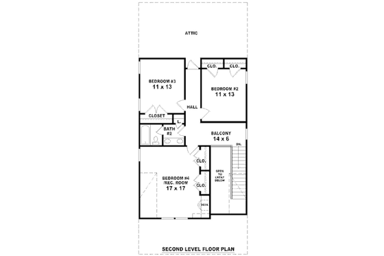 Floor Plan - Upper Floor for Cottage House Plan #81-13791 - 3 bed, 2.5 bath