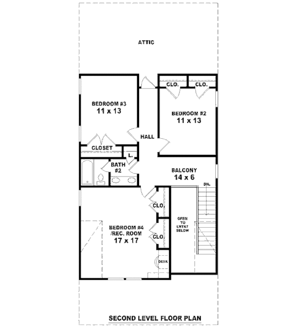 Cottage Floor Plan - Upper Floor Plan #81-13791
