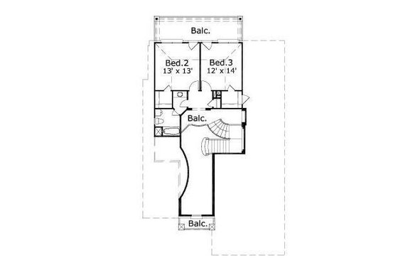 Floor Plan - Upper Floor for European House Plan #411-325 - 3 bed, 2.5 bath