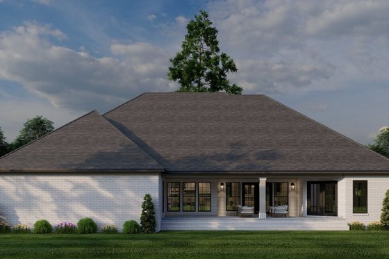 Exterior - Rear Elevation 1 for European House Plan #17-1180 - 4 bed, 2.5 bath