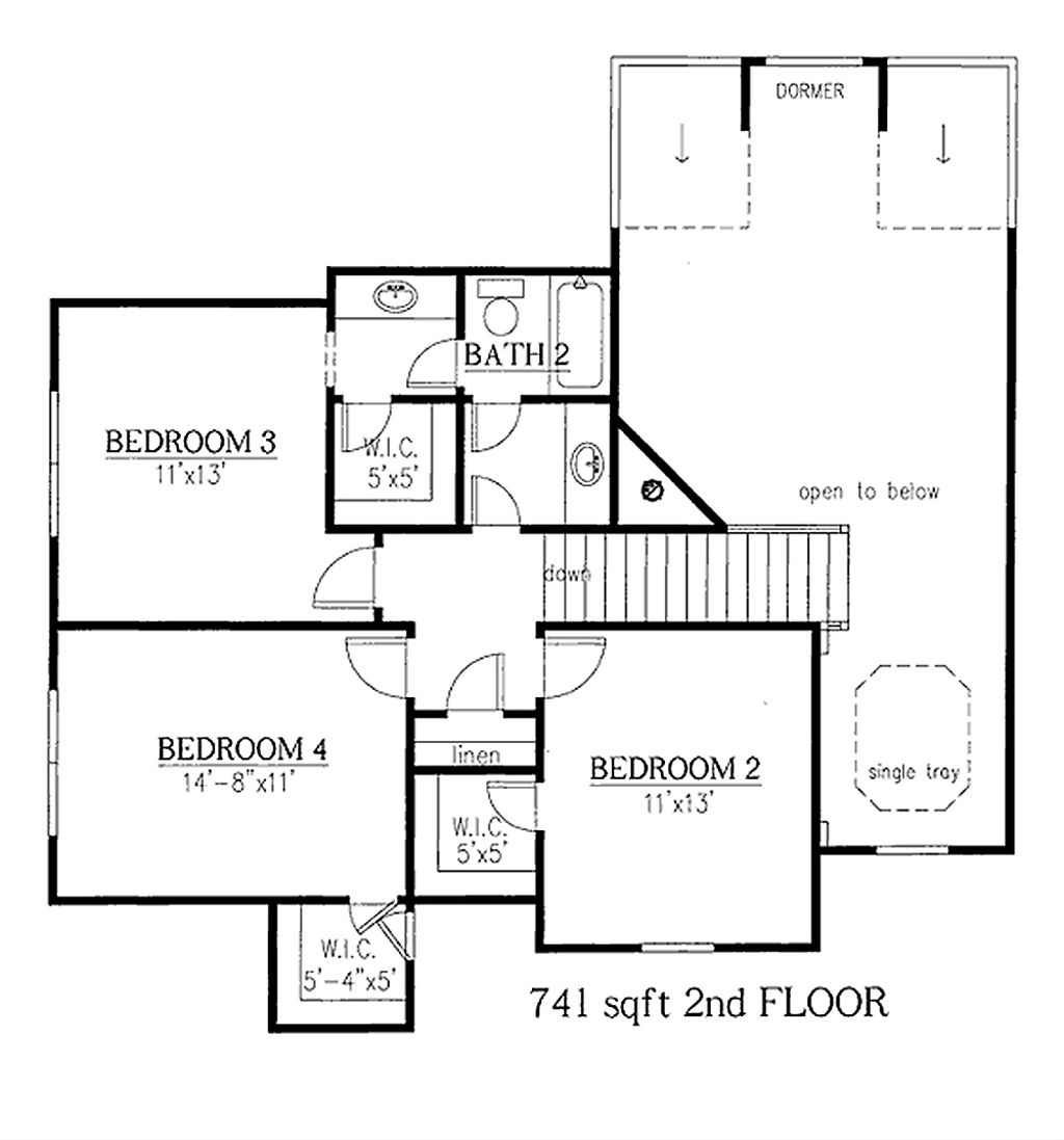 Craftsman Style House Plan 4 Beds 2 5 Baths 2562 Sq Ft Plan 437