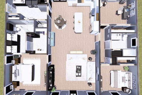 Floor Plan - Main Floor 1 for Farmhouse House Plan #44-283 - 3 bed, 2 bath