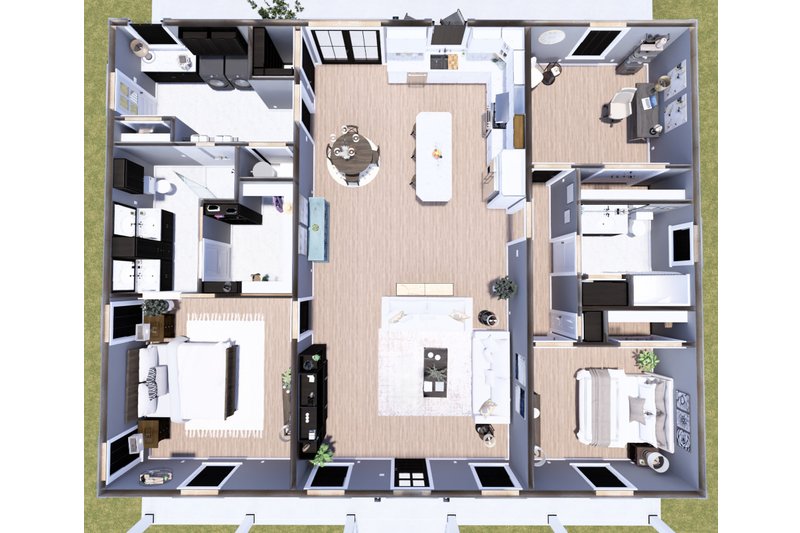 House Plan Design - Floor Plan - Main Floor 1 for Farmhouse House Plan #44-283 - 3 bed, 2 bath