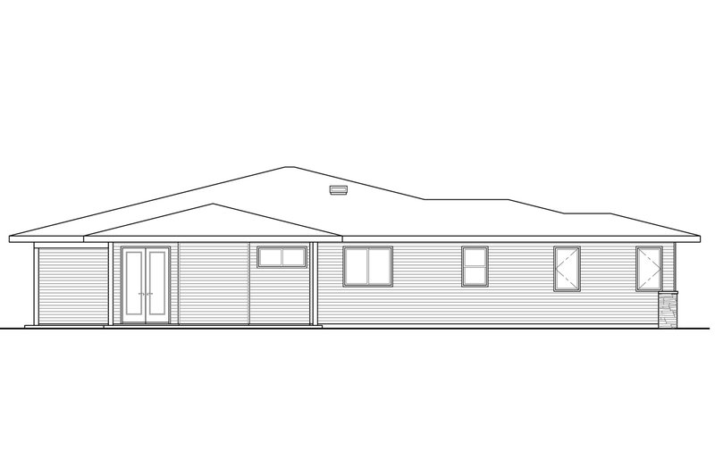 House Plan Design - Exterior - Other Elevation for Prairie House Plan #124-946 - 3 bed, 2 bath