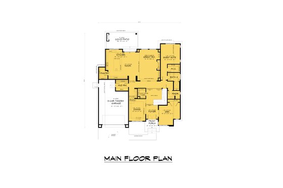 Floor Plan - Main Floor for Contemporary House Plan #1066-264 - 7 bed, 4.5 bath