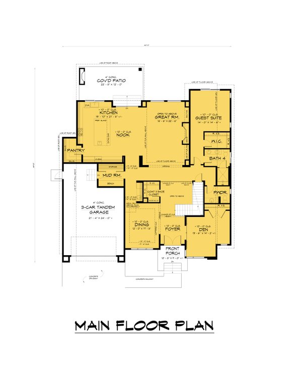 Dream House Plan - Contemporary Floor Plan - Main Floor Plan #1066-264