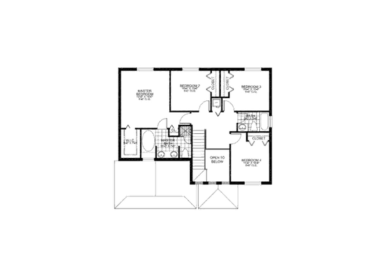 Floor Plan - Upper Floor for Mediterranean House Plan #420-224 - 4 bed, 2.5 bath
