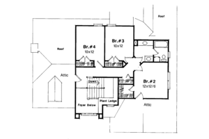 Floor Plan - Upper Floor for European House Plan #41-146 - 4 bed, 2.5 bath