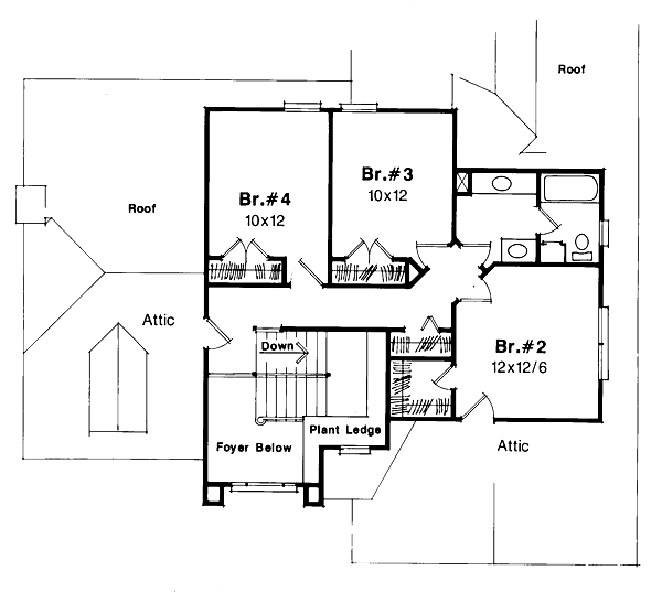 European Floor Plan - Upper Floor Plan #41-146