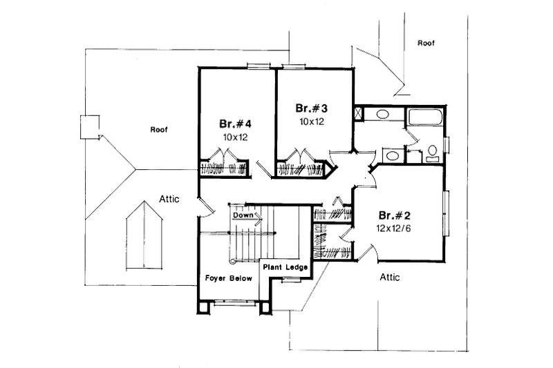 House Design - Floor Plan - Upper Floor for European House Plan #41-146 - 4 bed, 2.5 bath
