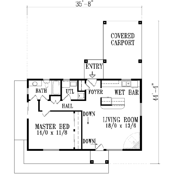 Southern Floor Plan - Main Floor Plan #1-469