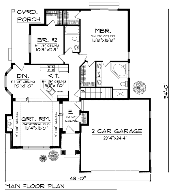 House Plan Design - Ranch Floor Plan - Main Floor Plan #70-926