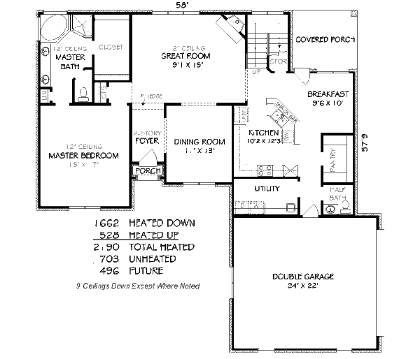 European Floor Plan - Main Floor Plan #424-110
