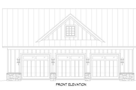 Exterior - Front Elevation 3 for Traditional House Plan #932-617, 0 bath