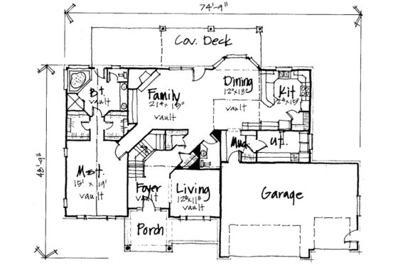 Floor Plan - Main Floor for Traditional House Plan #308-107 - 3 bed, 2.5 bath