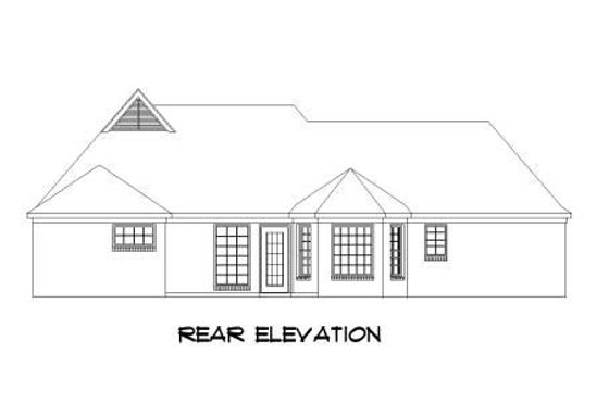 Exterior - Rear Elevation for Traditional House Plan #424-24 - 3 bed, 2 bath