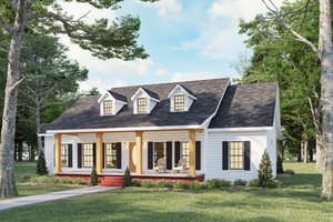 Southern Exterior - Front Elevation Plan #44-189