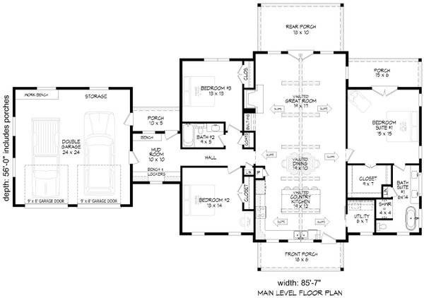 Barndominium Floor Plan - Main Floor Plan #932-1143