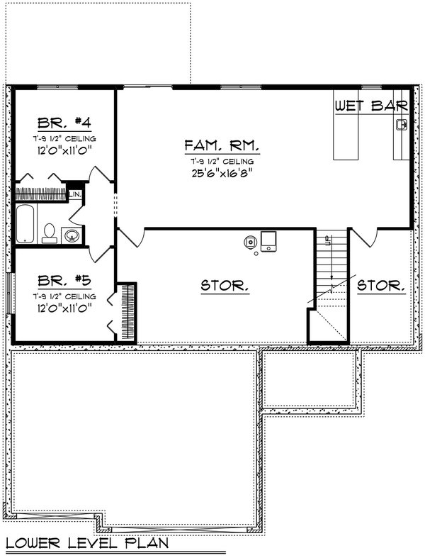 Home Plan - Prairie Floor Plan - Lower Floor Plan #70-1544