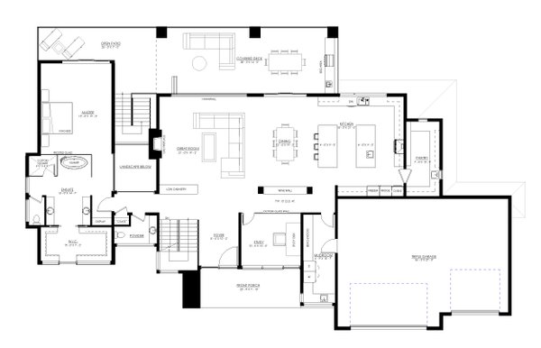 Contemporary Floor Plan - Main Floor Plan #1114-101